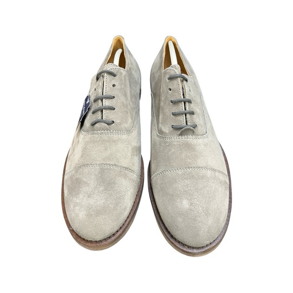 SOLDINI Men’s Cap Toe Oxford Shoes – Made in Italy Suede Dress Shoes Sz 41 GRAY - Picture 3 of 7